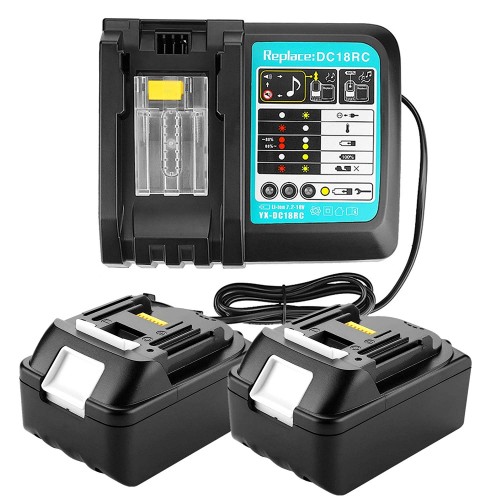 0025DC18RCK2 KIT CARGADOR Y 2 BATERIAS 18V LXT 5.0 Ah (compatible Makita)