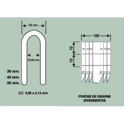 0033FG0938 GRAPAS TIPO U GRAMPILLON 38 MM.