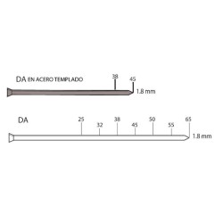0041150XX CLAVO DA ( SKDA600)  Ø1,8 INCLINADOS 34º FUSION F-15