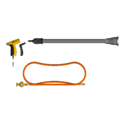RETRAFALEL 10941 HORNET - shrink gun in a plastic case. A 90 kW -308 000 BTU-h straight long burner,  safety handle w