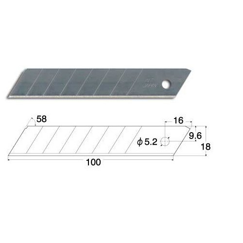 150900 CUCHILLA CUTTER 18 MM.(10Und.)