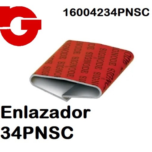 16004234PNSC UNIONES METAL.CERRADA FLEJE ACERO SIGNODE 34 PNSC 19X26,6 MM 
CAJA 5000