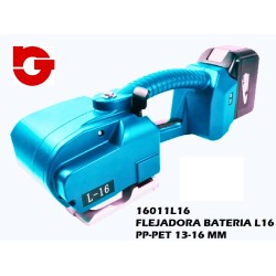 16011L16 FLEJADORA BATERIA L16 PET 13 A 16 MM. 
CARGADOR + BATERIA 18V