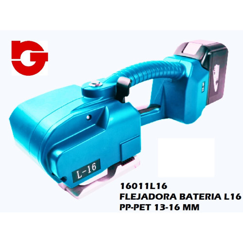 16011L16 FLEJADORA BATERIA L16 PET 13 A 16 MM. 
CARGADOR + BATERIA 18V