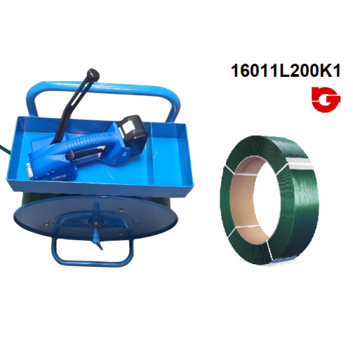 16011L200K1 KIT1 FLEJADORA BATERIA L200 
CARGADOR + BATERIA + CARRO +  BOBINA FLEJE PET 