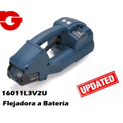 16011L3V2U FLEJADORA BATERIA L3V2U PP/PET 12 A 16 MM. 
CARGADOR + 1 ó 2 BATERIAS