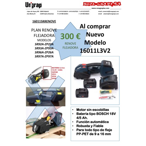 16011SRRENOVE RENOVE Flejadora SR92A-ZP22A-SR93A-ZP93A-SR96A-ZP26A-SR97A-ZP97A