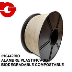 210442BIO ALAMBRE PLASTIFICADO BIODEGRADABLE COMPOSTABLE  BOBINA 1000MTS. 0,42 BLANCO