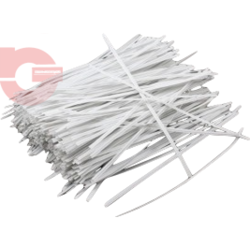 210T15B042 ALAMBRE PLASTIFICADO TIE FIX TIRAS 1000 UNDS. BLANCO 15 CMS
