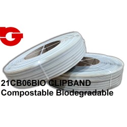 21CB06BIO CLIPBAND Compostable Biodegradable 600 MTS. (0,60 Ø) 
CAJA 5 BOBINAS BLANCO 