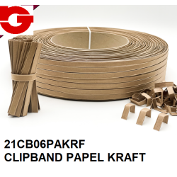 21CB06PAKRF CLIPBAND PAPEL KRAFT 600 MTS. (0,56 Ø) 
CAJA 5 BOBINAS