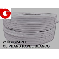 21CB06PAPEL CLIPBAND PAPEL BLANCO 500 MTS. (0,60 Ø) 
CAJA 5 BOBINAS