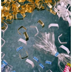 21CBC45D CLIPBAND PAPEL DORADO BRILLANTE  CORTADO EN FORMA DE U 4,5 CMS 