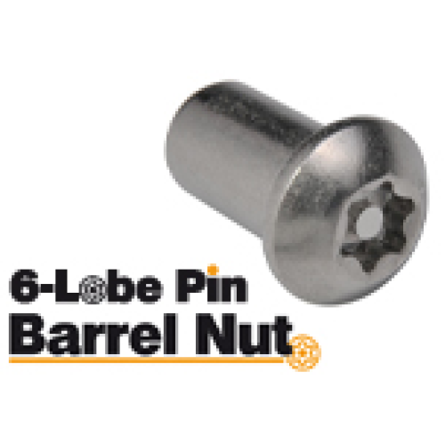 DTORSEG006 Tornillo de Seguridad 6-Lobe Pin Barrel Nuts