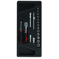 CLACH007B-F1TR35 BANDEJA CARRACA 1/4? + 18 PIEZAS