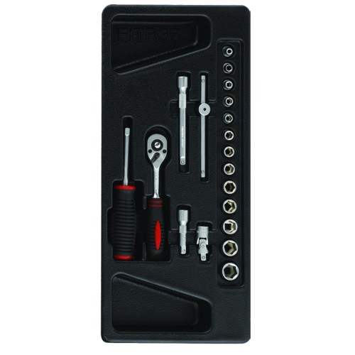 CLACH007B-F1TR35 BANDEJA CARRACA 1/4? + 18 PIEZAS