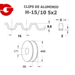 CL11809 CLIP 1809 H15/10 5X2 