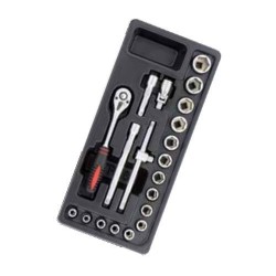 CLACHV7-36 BANDEJA 1 LLAVE CARRACA 3/8+19 ACCESORIOS (36)