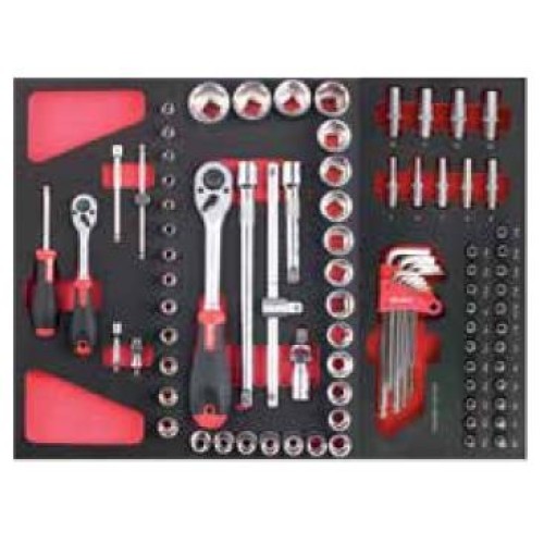 CLACHV7-49 BANDEJA 10 LLAVE HEXA.+ 9 VASOS L. 1/4 + 23 PUNTAS 1/4 (49)