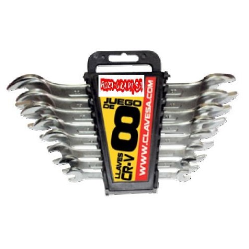 CLALL1008 LLAVE ABIERTA PULIDO - JUEGO 8 PCS