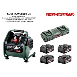 COM-POWER160-C4 COMBO METABO COMPRESOR BATERIA POWER 160 