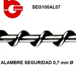 SEG100AL07 ALAMBRE GALVANIZADO SEGURIDAD 0,7 mm. Ø
 Carrete 186 mts. aprox.