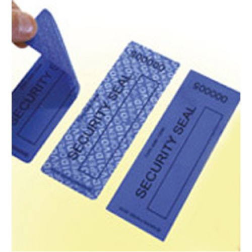 SEGETISR02 ETIQUETA SEGURIDAD 120 X 40 MM.. AZUL SIN RESIDUO NUMERADAS