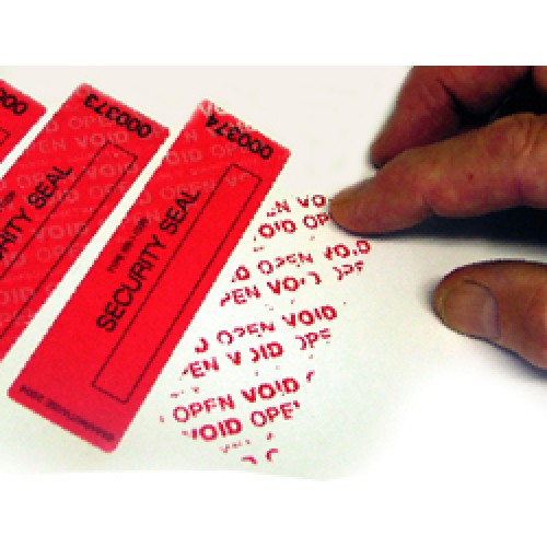 SEGETICR01 ETIQUETA SEGURIDAD 85 X 25 MM. ROJO CON RESIDUO NUMERADAS