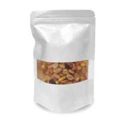 UN19.30.210 Bolsa de papel plastificado Doypack Blanca, con ventana