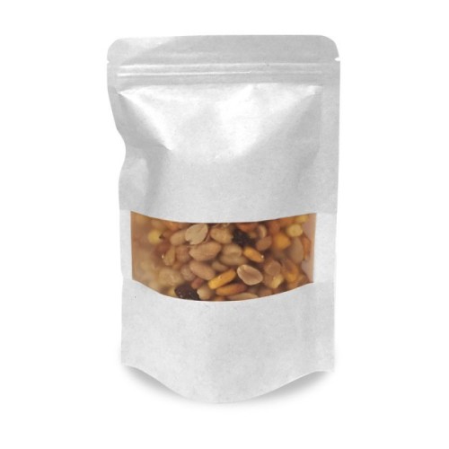 UN19.30.210 Bolsa de papel plastificado Doypack Blanca, con ventana