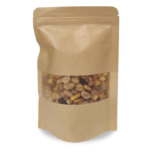UN19.30.040 Bolsa de papel plastificado Doypack Kraft, con ventana