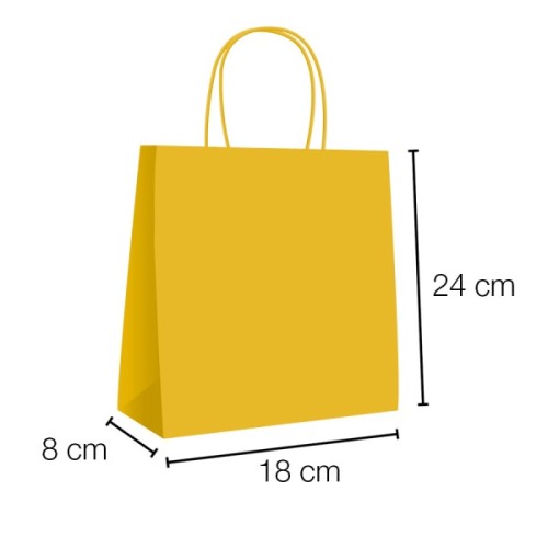 UN19.40.014 Bolsas papel kraft de asa rizada 18x8x24 cm