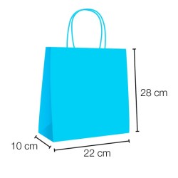 UN19.40.022 Bolsas papel kraft de asa rizada 22x10x28 cm