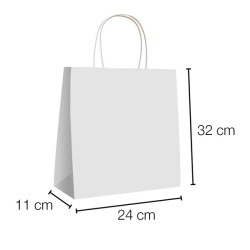 UN19.40.030 Bolsas papel kraft de asa rizada 24x11x32 cm
