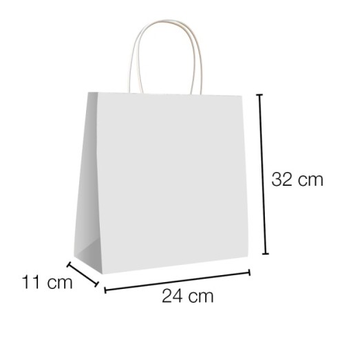 UN19.40.030 Bolsas papel kraft de asa rizada 24x11x32 cm