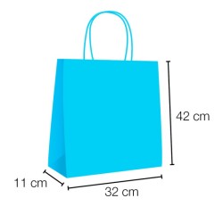 UN19.40.055 Bolsas papel kraft de asa rizada 32x11x42 cm