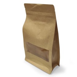 UN19.10.010 Bolsas Papel Kraft Plastificado, Rectangular con ventana