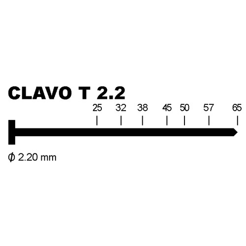 CLACTA22 CLAVO T ACERO 2.2
