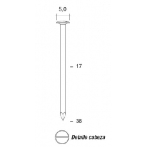 0043FCP CLAVO FCP CABEZA ( PULIDO O  TORNILLO ) 5 MM.