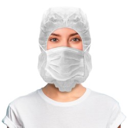 UN01.02.101S Gorro Integral con mascarilla IIR en TNT de Polipropileno