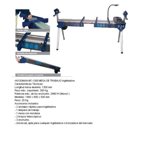 VWMT1300 MESA DE INGLETADORA WOODMAN MT 1300